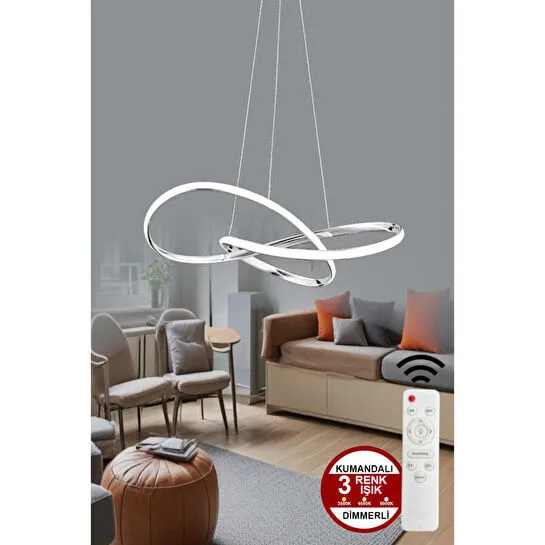 Luna Lighting Porto Model Krom Sarkıt 3 Renk Led Avize