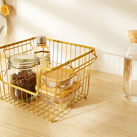 Ocean Home Textile Altın Renk Metal 33 X 27 X 20 Cm