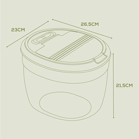 Vienev 4'lü 8 Litre Büyük Boy Plastik Saklama Kabı – Koyu Gri Kapaklı