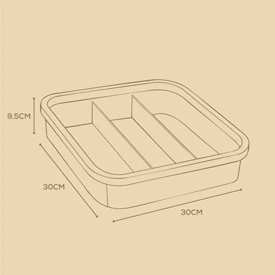 Vienev Ahşap Çerçeveli 3 Bölmeli Kumaş Makyaj Ve Kozmetik Organizer