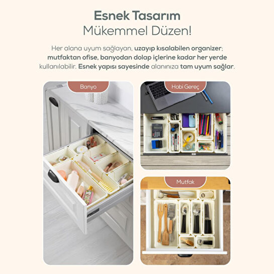 Vienev 10'lu Set Ayarlanabilir Çekmece Içi Düzenleyici Kutu – Uzayıp Kısalabilen Organizer Seti (5a2b2c1d)