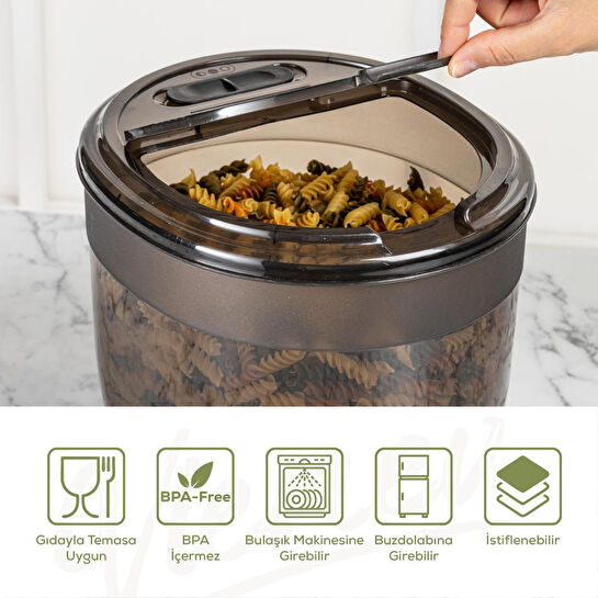 Vienev 4'lü 8 Litre Büyük Boy Plastik Saklama Kabı – Antrasit Kapak Ve Gövde