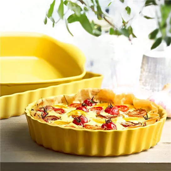 Emile Henry Tart-börek-flan Kabı Yuvarlak 28 Cm Mat Sarı/provence Yellow