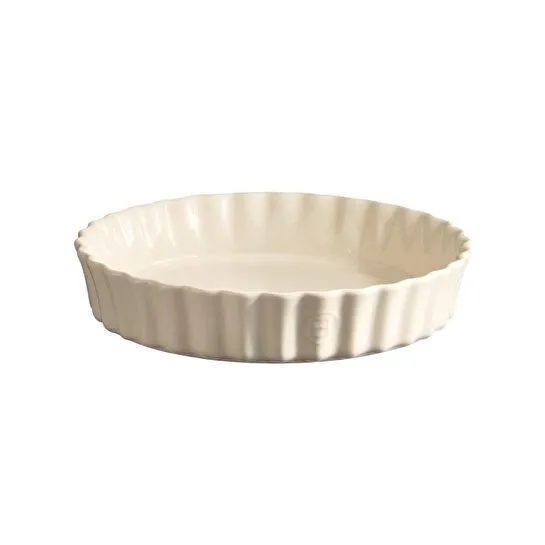 Emile Henry Tart-börek-flan Kabı Yuvarlak 28 Cm Ekru/clay