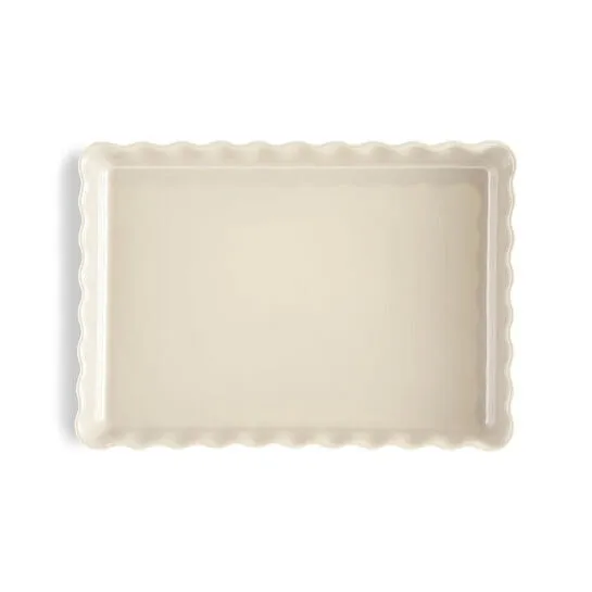 Emile Henry Tart-börek-fırın Kabı Dikdörtgen 33 X 24 Cm Ekru/clay