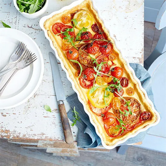 Emile Henry Tart-börek-fırın Kabı Dikdörtgen 36.5 X 15 Cm Ekru/clay