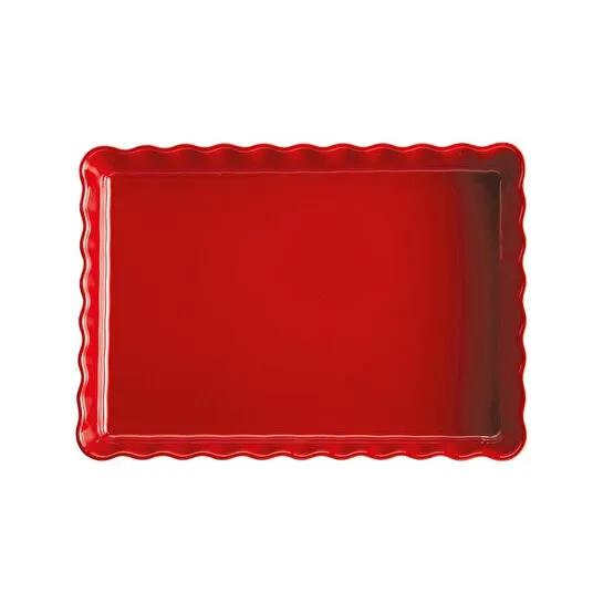 Emile Henry Tart-börek-fırın Kabı Dikdörtgen 33 X 24 Cm Kırmızı/burgundy