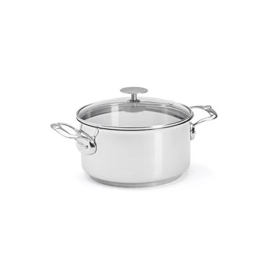 De Buyer Milady Cam Kapaklı Paslanmaz Çelik Tencere 20 Cm Paslanmaz Çelik