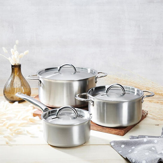 De Buyer Alchimy 3 Katmanlı 6 Parça Paslanmaz Çelik Tencere Seti Paslanmaz Çelik