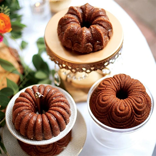 Nordicware 4´lü Bundt Şekilleri Kek Kalıbı Altın