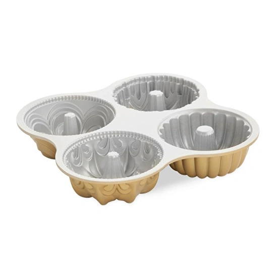 Nordicware 4´lü Bundt Şekilleri Kek Kalıbı Altın