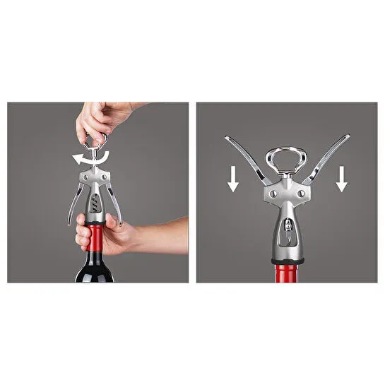 Vacu Vin Kanatlı Tirbuşon Gümüş - Kutulu Gümüş