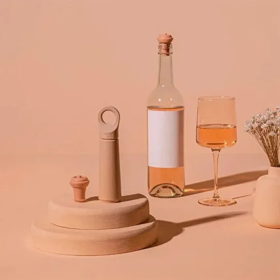 Vacu Vin Şarap Vakum Seti 1 Pompa 1 Şarap Tıpası - Kutulu Somon