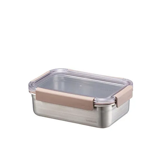 Locknlock Paslanmaz Çelik Fırın & Saklama Kabı Dörtgen Kilitli 1 Lt - Kahverengi