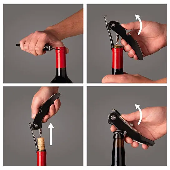 Vacu Vin Single Pull Tirbuşon Siyah - Kutulu Siyah