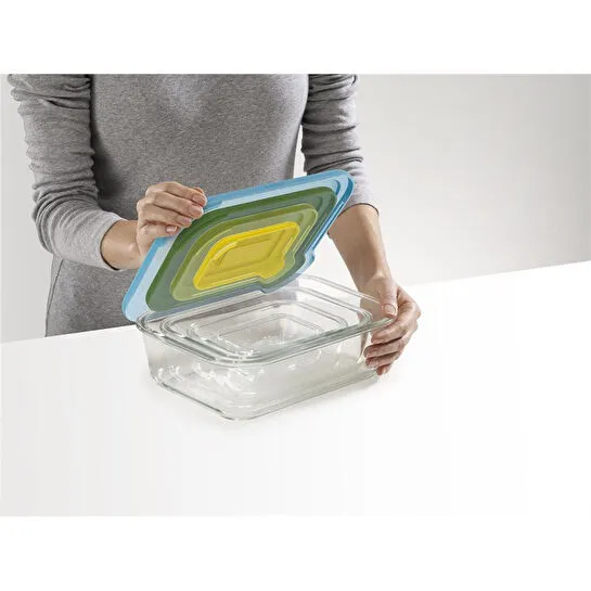 Joseph Joseph Nest™ 4'lü Cam Saklama Kapları - Renkli Çok Renkli