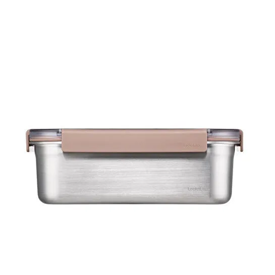 Locknlock Paslanmaz Çelik Fırın & Saklama Kabı Dörtgen Kilitli 2 Lt - Kahverengi