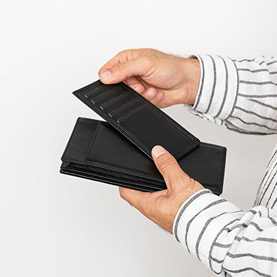 Bloominbag Bloomtenuta Obsidian Black – Hakiki Deri Cüzdan & Telefon Çantası