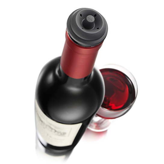 Vacu Vin Şarap Tıpası Gri 2 Parça Gri