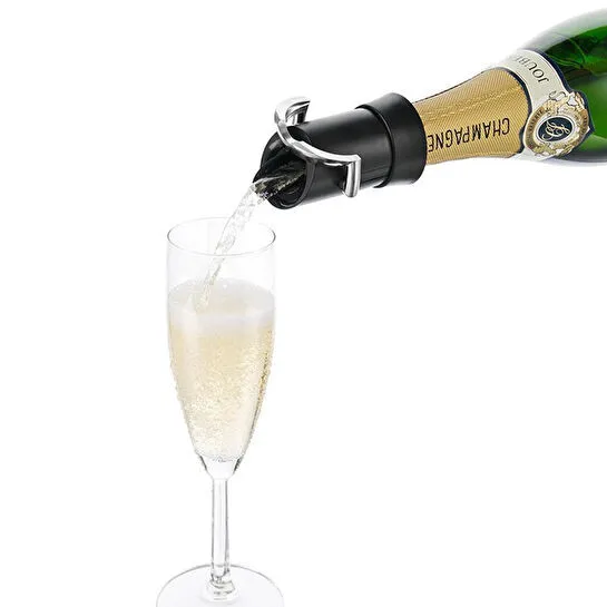 Vacu Vin Şampanya Kilit Ağızlı Ve Damla Korumalı - Siyah Kutulu Siyah