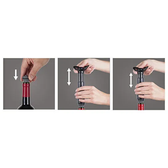 Vacu Vin Şarap Koruyucu Concerto Siyah 1 Pompa 2 Tıpa - Kutulu Siyah