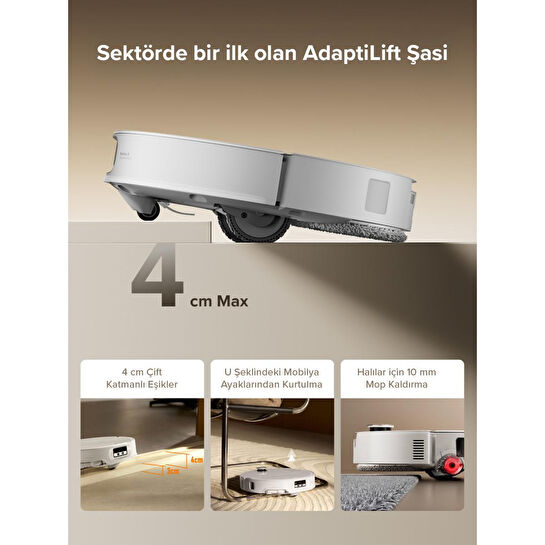 Roborock Qrevo Curvx Akılı Robot Süpürge Beyaz