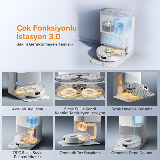 Roborock Qrevo Edge 5v1 Akıllı Robot Süpürge - Beyaz