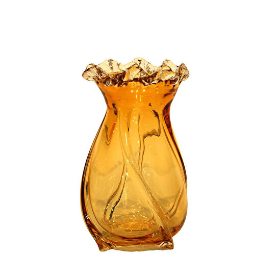 Lucky Art Cam Amber Boğumlu Kç Vazo 12x12x19cm