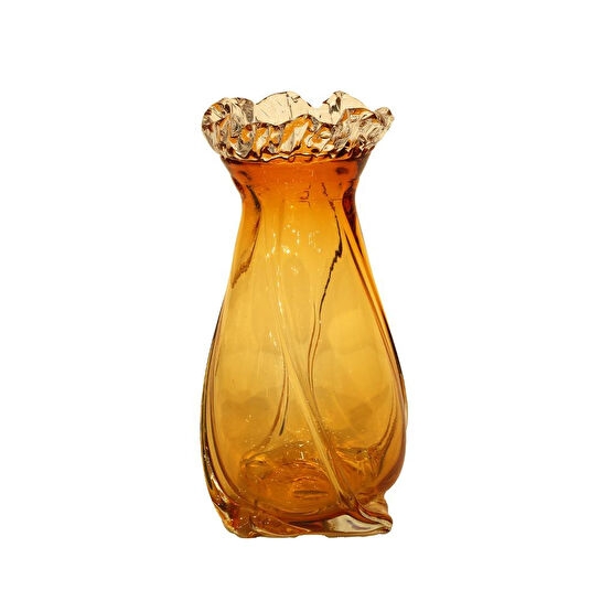 Lucky Art Cam Amber Boğumlu Vazo 14,5x14,5x28cm