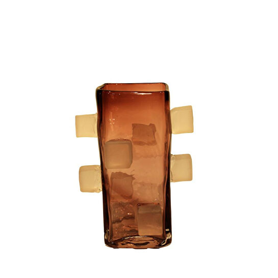 Lucky Art Cam Mürdüm Küp Kç Vazo 17x17x23cm