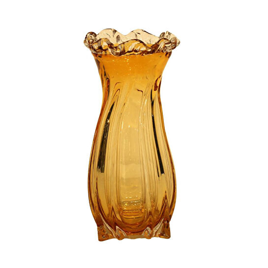 Lucky Art Cam Amber Boğumlu Vazo 14,5x14,5x29cm