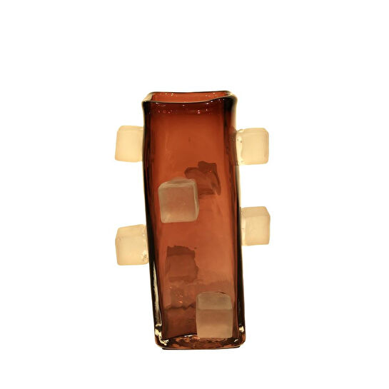 Lucky Art Cam Mürdüm Küp Vazo 17,5x17,5x28cm