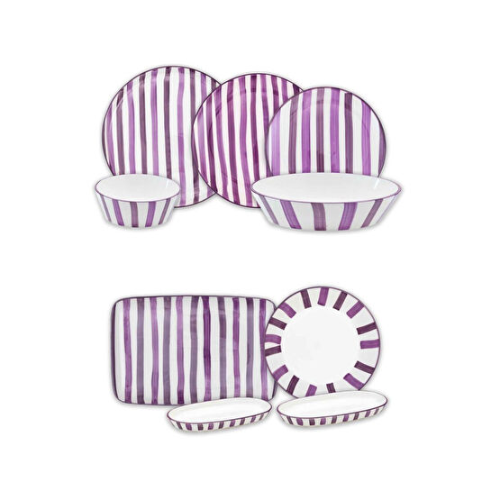 The Mia Joy Yemek Takımı 6 Kişilik 31 Parça Mor 3101