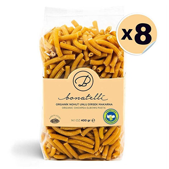 Bonatelli 8li Organik Nohut Unlu Dirsek Makarna
