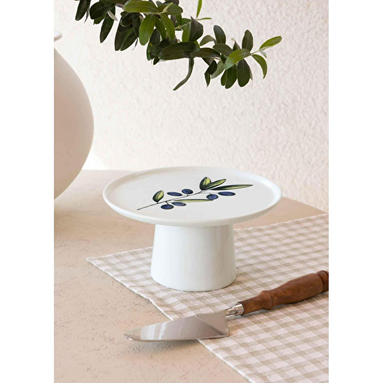 The Mia Olivos Ayaklı Servis Tabağı 10x19 Cm