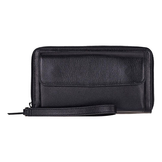 Bloominbag Bloomporter Obsidian Black Hakiki Deri Telefon Bölmeli Cüzdan