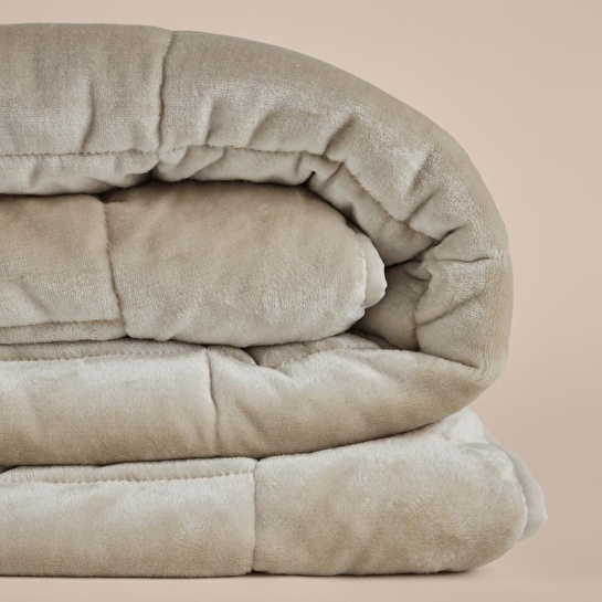 Penelope Çift Kişilik Çift Taraflı Welsoft Yorgan Taş 195x215 Cm - Velour Serisi