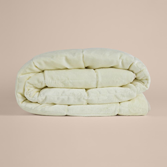 Penelope Tek Kişilik Çift Taraflı Welsoft Yorgan Krem 155x215 Cm - Velour Serisi