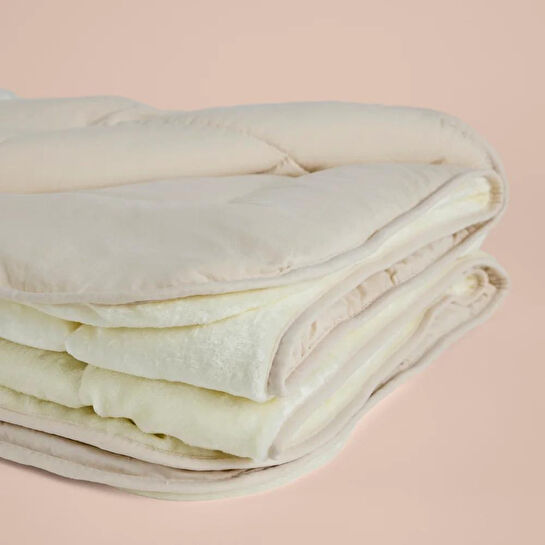 Penelope Tek Kişilik Çift Taraflı Welsoft Yorgan Krem 155x215 Cm - Velour Serisi