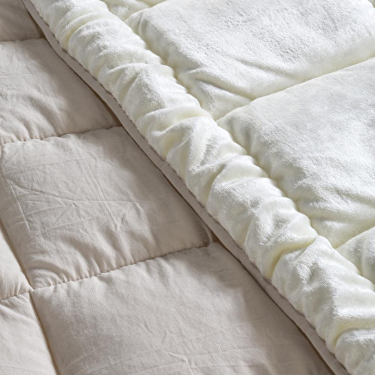 Penelope Tek Kişilik Çift Taraflı Welsoft Yorgan Krem 155x215 Cm - Velour Serisi