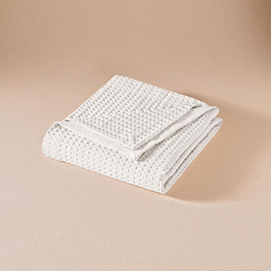 Penelope %100 Pamuk Tek Kişilik Pike 160x220 Cm Beyaz - Lia Serisi