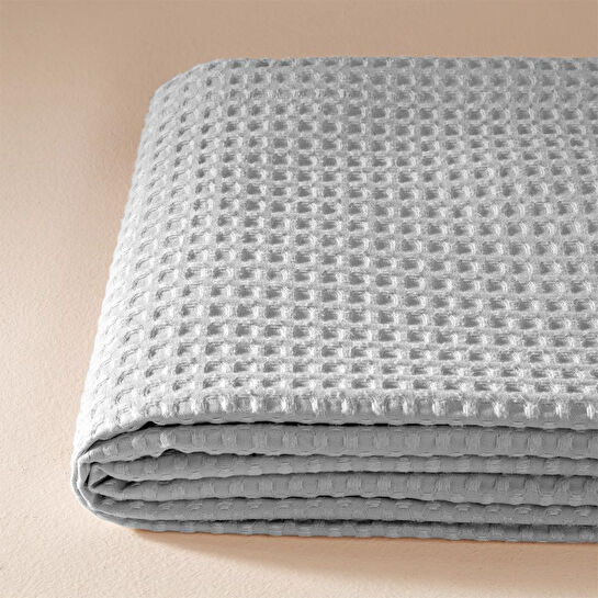 Penelope %100 Pamuk Tek Kişilik Pike 160x220 Cm Gri - Lia Serisi