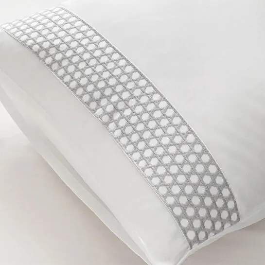 Penelope %100 Pamuk Saten Kumaş Nevresim Seti 260x240 Cm Beyaz Mavi - Regina Serisi