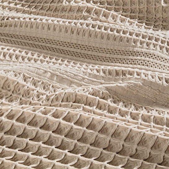 Penelope %100 Pamuk Dokuma Yatak Örtüsü 240x250 Cm Taş - Belinda Serisi