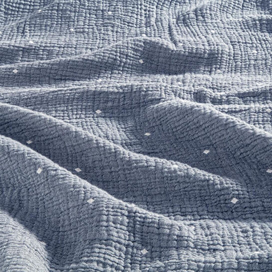 Penelope %100 Pamuk Müslin Yatak Örtüsü 160x240 Cm Mavi - Glen Serisi