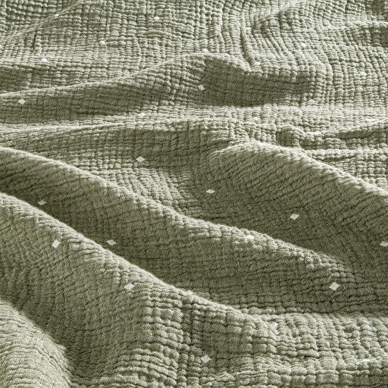 Penelope %100 Pamuk Müslin Yatak Örtüsü 160x240 Cm Yeşil - Glen Serisi