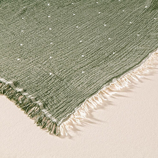 Penelope %100 Pamuk Müslin Yatak Örtüsü 160x240 Cm Yeşil - Glen Serisi