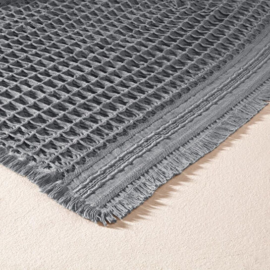 Penelope %100 Pamuk Dokuma Yatak Örtüsü 240x250 Cm Antrasit - Belinda Serisi