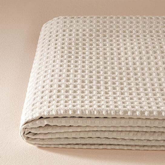 Penelope %100 Pamuk Tek Kişilik Pike 160x220 Cm Taş - Lia Serisi