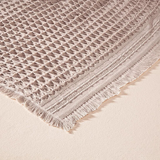Penelope %100 Pamuk Dokuma Yatak Örtüsü 240x250 Cm Pudra - Belinda Serisi